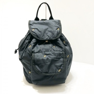ソニアリキエル SONIARYKIEL リュックサック/バックパック 化学繊維 黒×ゴールド モノグラム バッグ