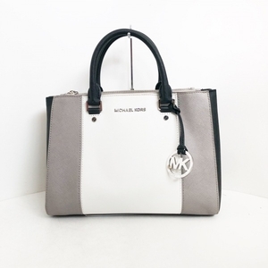 マイケルコース MICHAEL KORS トートバッグ - レザー アイボリー×ライトグレー×マルチ 美品 バッグ