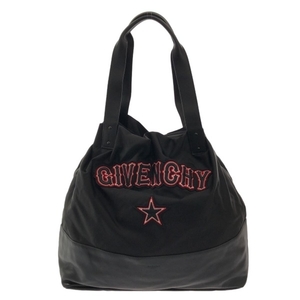 ジバンシー GIVENCHY ショルダーバッグ - ナイロン×レザー 黒×レッド 美品 バッグ