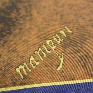 マニプリ manipuri - グリーン×アイボリー×マルチ 新品同様 スカーフの画像4
