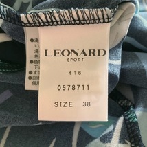 レオナールスポーツ LEONARD SPORT 長袖カットソー サイズ38 M - 黒×ブルーグリーン×マルチ レディース ハイネック/花柄 トップス_画像5