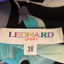 レオナールスポーツ LEONARD SPORT 長袖カットソー サイズ38 M - 黒×ブルーグリーン×マルチ レディース ハイネック/花柄 トップス_画像3