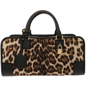  Loewe LOEWE ручная сумочка amasona - lako× кожа чёрный × слоновая кость × темно-коричневый леопардовый рисунок прекрасный товар сумка 