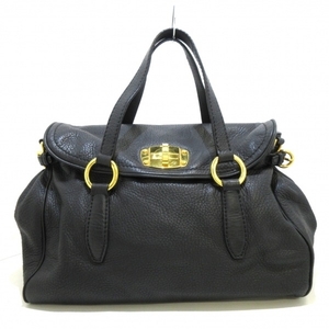  MiuMiu miumiu handbag leather black bag 