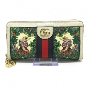 グッチ GUCCI 長財布 オフィディアGGコンチネンタルウォレット PVC(塩化ビニール)×レザー ベージュ×グリーン×レッド×マルチ 財布