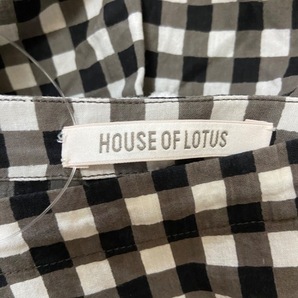 ハウス オブ ロータス HOUSE OF LOTUS チュニック サイズM - 白×ダークブラウン レディース 七分袖/チェック柄 ワンピースの画像3