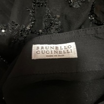 ブルネロクチネリ BRUNELLO CUCINELLI 長袖シャツブラウス サイズS - 黒 レディース シルク/スパンコール/ビーズ/シースルー トップス_画像3