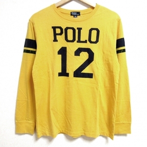 ポロラルフローレン POLObyRalphLauren 長袖Tシャツ サイズ160 - ダークイエロー×ダークネイビー メンズ クルーネック トップス