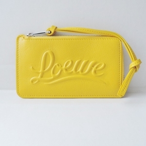 ロエベ LOEWE コインケース - レザー イエロー L字ファスナー 美品 財布