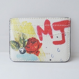 マークジェイコブス MARC JACOBS カードケース - レザー 白×レッド×マルチ 花柄/星条旗柄 美品 財布