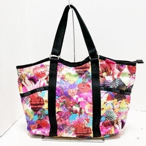 レスポートサック LESPORTSAC ハンドバッグ - レスポナイロン ピンク×レッド×マルチ ハート/フラワー(花) 美品 バッグ