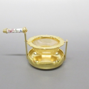 ミントン MINTON - ステンレススチール×陶器×真鍮 ゴールド×白×マルチ 回転ストレーナー 小物