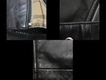 バーバリーブラックレーベル Burberry Black Label ライダースジャケット サイズL - 黒 メンズ 長袖/レザー/ジップアップ/春/秋 ジャケット_画像9