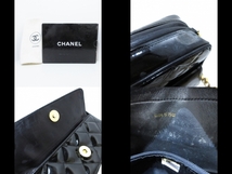 シャネル CHANEL ショルダーバッグ マトラッセ エナメル（レザー） 黒 レディース チェーンショルダー/ゴールド金具/タッセル 1番台 バッグ_画像10