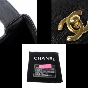 シャネル CHANEL ハンドバッグ - キャビアスキン 黒 レディース ココマーク/ゴールド金具 5番台 バッグの画像9