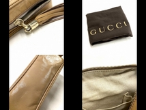 グッチ GUCCI ショルダーバッグ 308364 ソーホー エナメル（レザー） ピンクベージュ タッセル バッグ_画像10