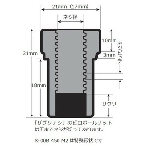 【CUSCO/クスコ】 ピロボールナット 適合：M10×1.5ザグリナシ ザグリ深さ(mm)：- [00B 450 K]