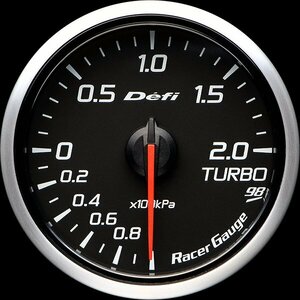 【Defi/デフィ】 Racer Gauge Style 98 Hommage Φ60mm 黒文字板 ターボ計 -100kPa~+200kPa [DF16604]