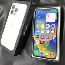 【中古美品】SIMフリー iPhone 13 Pro 128GB シルバー MLUF3J/A ≪softbank版(SIMロック解除済み),判定○≫_画像1