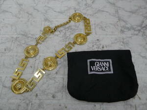 ☆GIANNI VERSACE ジャンニ ヴェルサーチ コインモチーフ ゴールドチェーン チェーンベルト レディース 1円スタート ☆