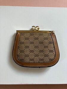 GUCCI グッチ　キャンパス　ベージュ　コインケース