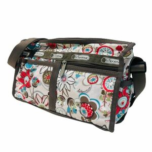 【LESPORTSAC/レスポートサック】ナイロン ショルダーバッグ ホワイト 花柄/フラワー★45283