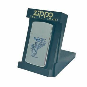 【Zippo/ジッポー】オイルライター 未使用品 スリム Guam USA グアム シルバー★45503の画像1