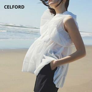 最終価格★定価15400円★セルフォード★CELFORD★ブロックチェックレースブラウス★ブラウス★ノースリーブ