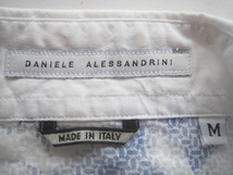 美品イタリア製!!ダニエレ アレッサンドリーニ DANIELE ALESSANDRINI*定価2.8万 ドット＆フラワープリント 切り替えシャツ M 白×青 花柄 _画像6