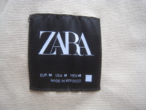 美品!!ザラ ZARA*カバーオール型 ストレッチコットンキャンバスワークジャケット M ベージュ_画像5