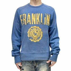 中古 FRANKLIN & MARSHALL フランクリン＆マーシャル ビッグロゴ 剥がれダメージ フロッキープリント 色褪せビンテージ カレッジスウェット