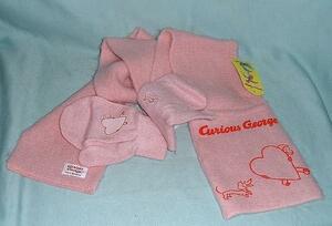  anime .... George Curious George mitten & muffler 