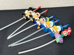 Disney 13★　ミッキーマウス/ドナルドダック/アリエル　　キャラクター付きストロー　６本セット　ペットボトル