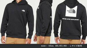 美品★THE NORTH FACE ザ・ノースフェイス Back Square Logo Hoodie バック スクエア ロゴ フーディ パーカー M 