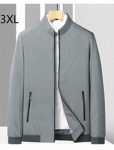 ジャンパー メンズ ビジネスコート 紳士服 オフィス ビジネス用 ボアジャケット アウター 長袖 ワークウェア 上着 グレー3XLサイズ