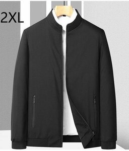 ジャンパー メンズ ビジネスコート 紳士服 オフィス ビジネス用 ボアジャケット アウター 長袖 ワークウェア 上着 ブラック2XLサイズ