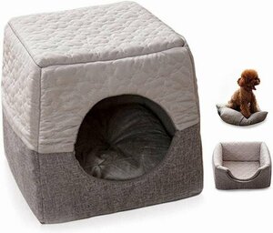 猫ハウス ペットハウス　冬 2WAY キャットハウス 猫用ベッド ソファー 犬 用 小屋 子猫 通年タイプ 室内用 防寒対策