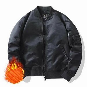 ミリタリージャケット メンズ ma-1 フライトジャケット ジャケット はおり 防寒 薄手 厚手 秋冬 ブラック 4XL