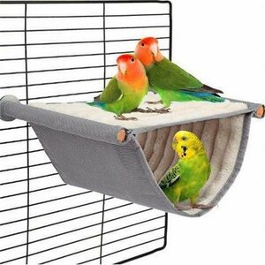 鳥小屋 小動物 家の巣 バードテント インコ 止まり木 鳥 おもちゃ インコ ハムスター デグーに適しています グレー Lサイズ