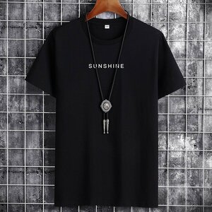 メンズ半袖Tシャツ、カットソー SUNSHINE メンズ レディース 男女兼用 おしゃれ tシャツ 半袖 ワークウェア トップス 　ブラック 3XL