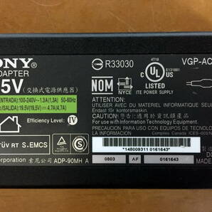 ☆ SONY VAIO 純正 ACアダプター VGP-AC19V23 19.5V-4.7A 外径約6.0mm 内径約4.0mm 通電確認済 ☆の画像2