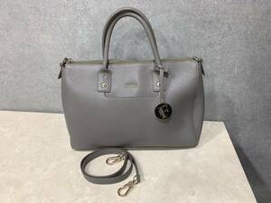 1円～ FURLA フルラ バッグ ハンド 2way ショルダー レディース グレー系