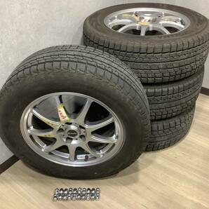 1円〜 比較的美品 タイヤ アルミホイール 4本セット Exceeder エクシーダー 17インチ 225/65 R17 YOKOHAMA ice GUARD サイズ170×4口の画像1