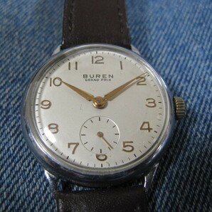 1950年代 BUREN ビュレン スイス製アンティーク腕時計 稼働良品 注油済みの画像2