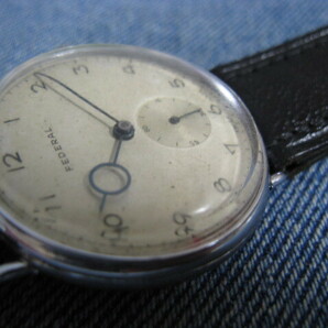 1940年代 FEDERAL 大型ブレゲブルースチール針 スイス製アンティーク手巻腕時計 稼働品 注油済み の画像1