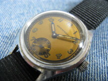 1940年代 NO NAME ミリタリー ブルースチール夜光針 スイス製アンティーク手巻腕時計 稼働品 注油済み _画像1