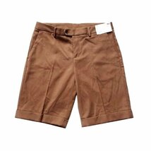 新品 定価1990円 ユニクロ UNIQLO ダブルカフ ハーフパンツ L 67-94 茶 ブラウン レディース　ショートパンツ　短パン　無地　11号_画像1