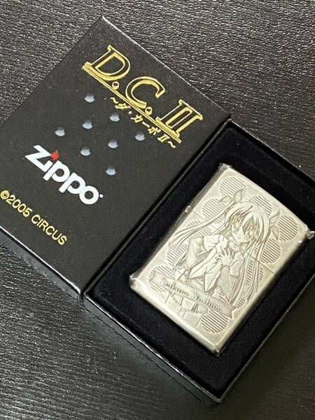 zippo D.C. Ⅱ Sakura Yoshino 限定品 銀仕上げ 希少モデル 2009年製 ダ・カーポ Ⅱ 芳乃さくら 専用ケース 保証書 