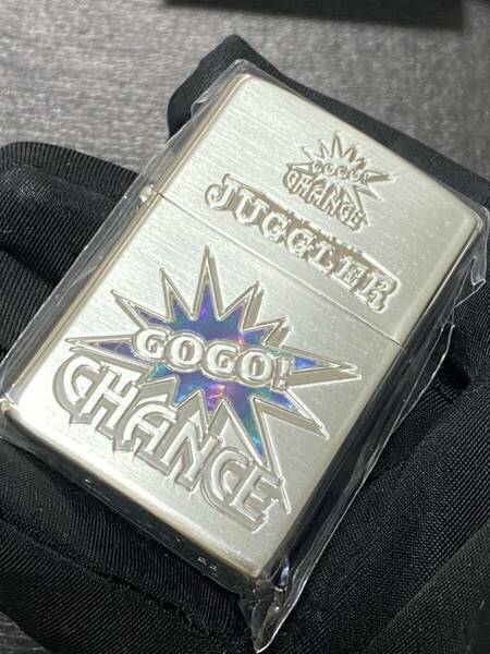 zippo ジャグラー シェル 2面刻印 シルバー 特殊加工 希少モデル 2023年製 GO GO CHANCE JUGGLER