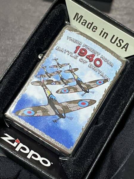 zippo 戦闘機 1940 特殊加工 シルバーダスト 希少モデル 2018年製 シルバーインナー 2018年製 ケース 保証書付き 